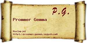 Prommer Gemma névjegykártya